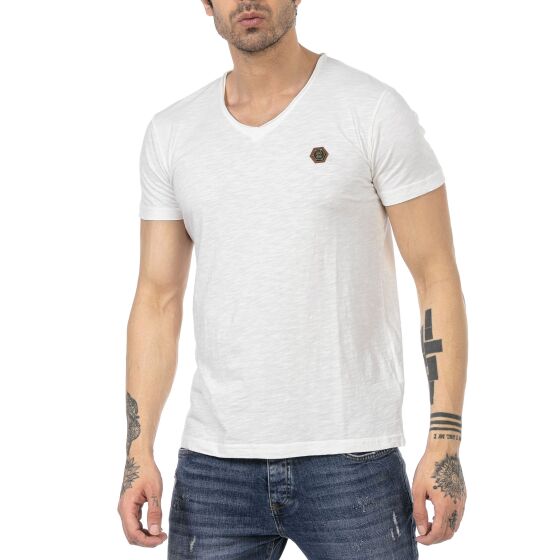 Red Bridge Herren V-Neck T-Shirt Ecru