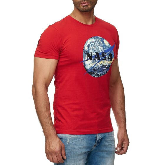 Red Bridge Herren T-Shirt Abstract NASA Vincent Van Gogh Round Neck
