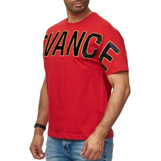 Red Bridge Mens T-Shirt ADVANCE Velours Wide Cut T-Shirt