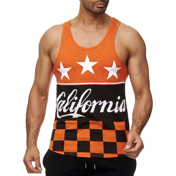 Red Bridge Mens Tank Top California Spirit T-Shirt Orange XL