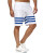 Red Bridge Mens Short Shorts Capri Sweatpants Sweatpants Striped White XXL