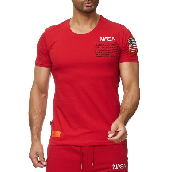 Red Bridge Mens T-Shirt NASA Logo USA Spaceshuttle