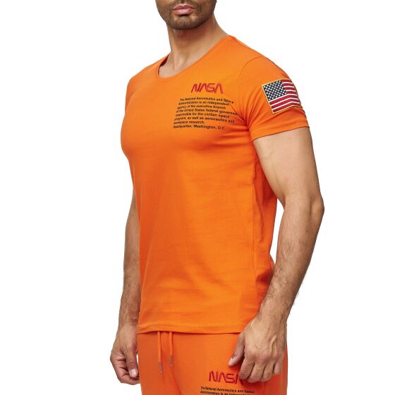 Red Bridge Herren T-Shirt NASA Logo USA Spaceshuttle Orange S