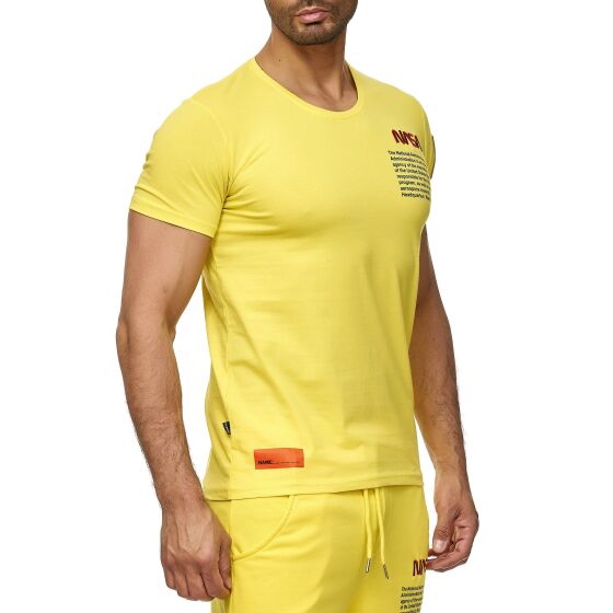 Red Bridge Mens T-Shirt NASA Logo USA Space Shuttle Yellow XL