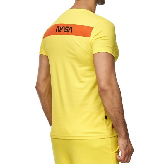Red Bridge Mens T-Shirt NASA Logo USA Space Shuttle Yellow XXL