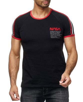 Red Bridge Herren T-Shirt NASA Logo Retro Contrast Striped