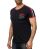 Red Bridge Mens T-Shirt NASA Logo Retro Contrast Striped Black S