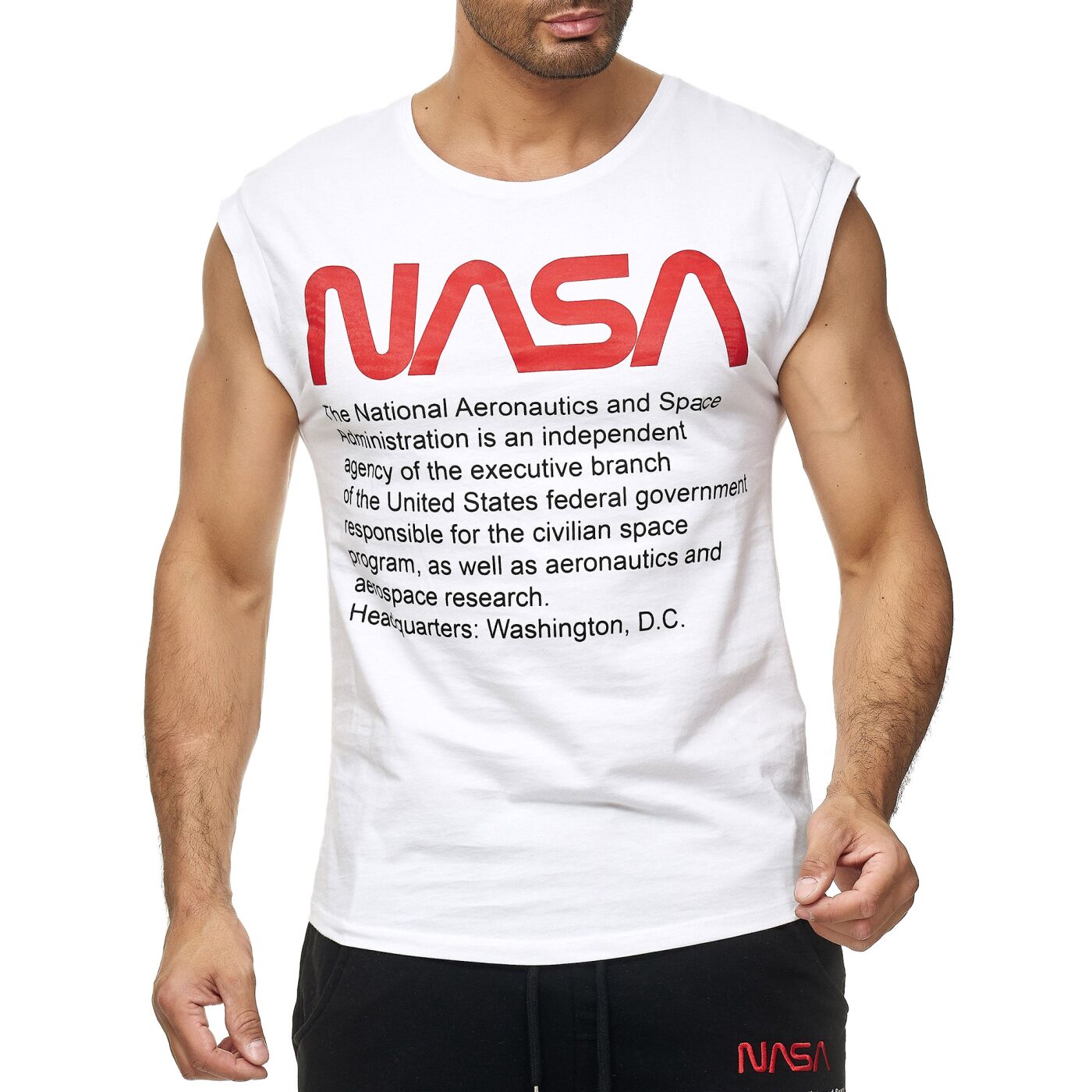 senza maniche in cotone Red Bridge Canotta da uomo con logo NASA USA M1835