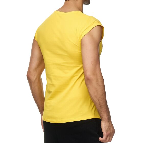 Red Bridge Mens Tank Top T-Shirt NASA Logo USA Sleeveless Yellow XL