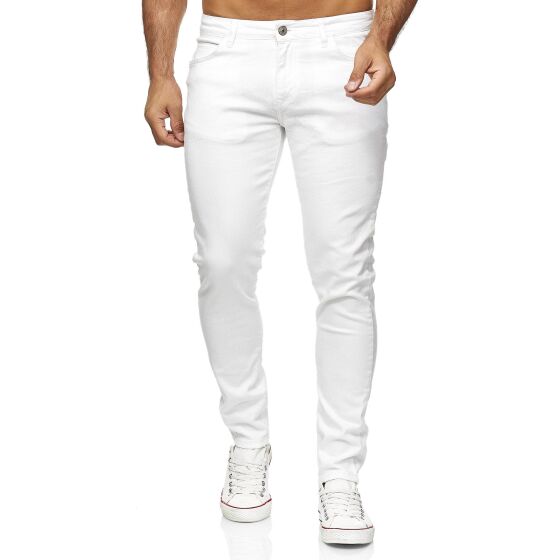 Red Bridge Mens Jeans Trousers Slim-Fit Drainpipe Jeans Denim Colored White W30 L34