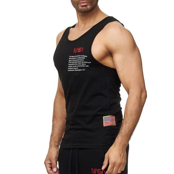 Red Bridge Herren Tank Top T-Shirt NASA Logo USA Ärmellos Schwarz S