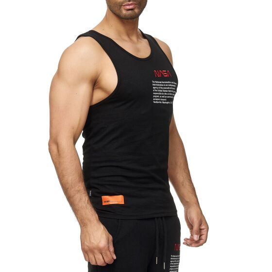 Red Bridge Herren Tank Top T-Shirt NASA Logo USA Ärmellos Schwarz S