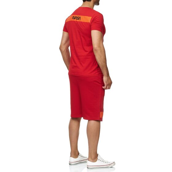 Red Bridge Mens T-Shirt and Shorts Jogging Suit Shorts Set Sweat Pants NASA Logo