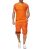 Red Bridge Herren T-Shirt und Shorts Jogginganzug Kurze Hose Set Sweat Pants NASA Logo Orange S