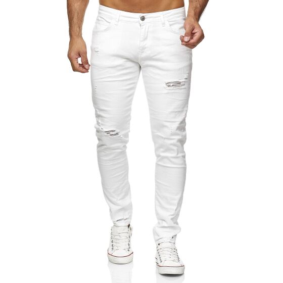 Red Bridge Herren Jeans Hose Slim-Fit Röhrenjeans Denim Destroyed