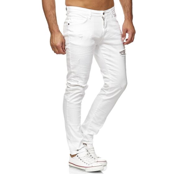 Red Bridge Herren Jeans Hose Slim-Fit Röhrenjeans Denim Destroyed