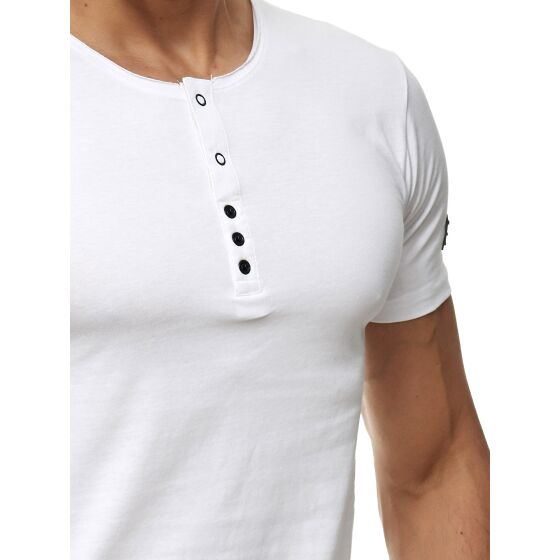 Red Bridge Herren T-Shirt Basic Kurzarm Shirt Knopfleiste