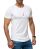 Red Bridge Herren T-Shirt Basic Kurzarm Shirt Knopfleiste Weiß XL