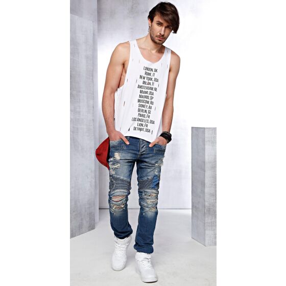 Red Bridge Mens World Travel Tank Top white