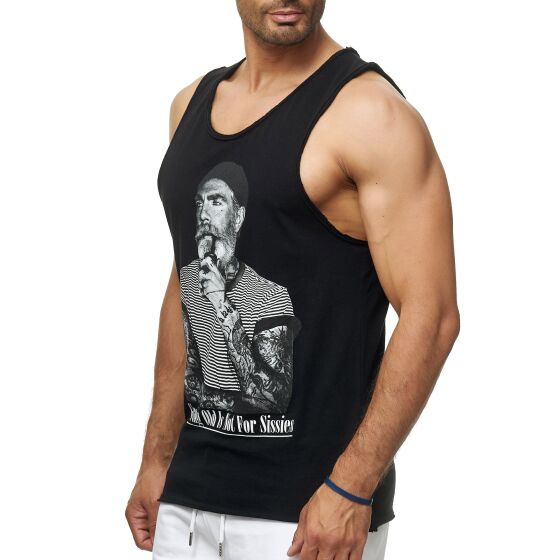 Red Bridge Mens Tank Top Growing Old is Not for Sissies Tattoo Sleeveless