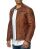 Kunst- Lederjacke Bikerjacke Biker Steppjacke Braun XL