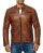Kunst- Lederjacke Bikerjacke Biker Steppjacke Braun XL