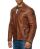Kunst- Lederjacke Bikerjacke Biker Steppjacke Braun XL