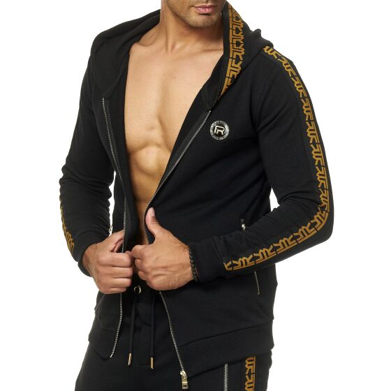 Red Bridge Herren Sweatjacke Kapuzenpullover Reißverschluss R-Logo Premium Schwarz XL