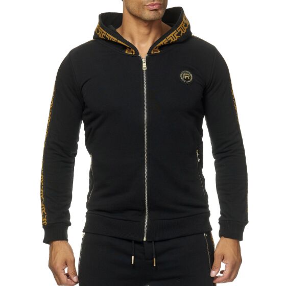 Red Bridge Herren Sweatjacke Kapuzenpullover Reißverschluss R-Logo Premium Schwarz XL