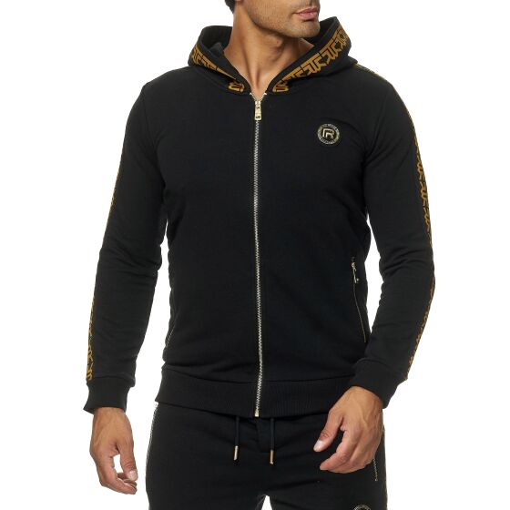 Red Bridge Herren Sweatjacke Kapuzenpullover Reißverschluss R-Logo Premium Schwarz XL