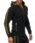 Red Bridge Herren Sweatjacke Kapuzenpullover Reißverschluss R-Logo Premium Schwarz XL