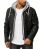 Red Bridge Mens Faux Leather Jacket Faux Leather Biker Jacket with Sweat Hood Two in One Black-Grey S