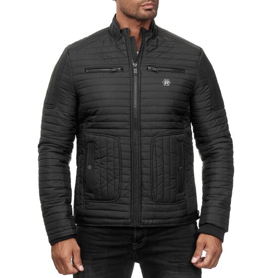 Red Bridge Herren Jacke Steppjacke Winterjacke Kunstleder Marlon Quilted Schwarz XXL