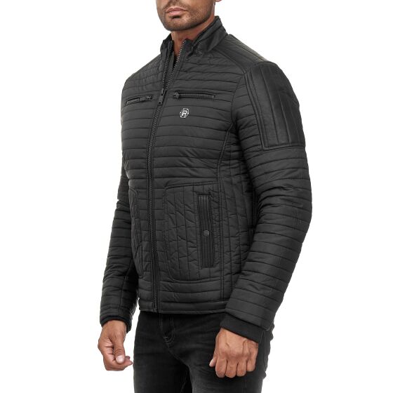 Red Bridge Herren Jacke Steppjacke Winterjacke Kunstleder Marlon Quilted Schwarz XXL