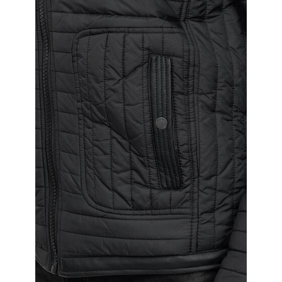 Red Bridge Herren Jacke Steppjacke Winterjacke Kunstleder Marlon Quilted Schwarz XXL