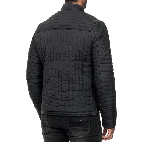 Red Bridge Mens Jacket Quilted Winter Jacket Faux Leather Marlon Quilted Black XXL