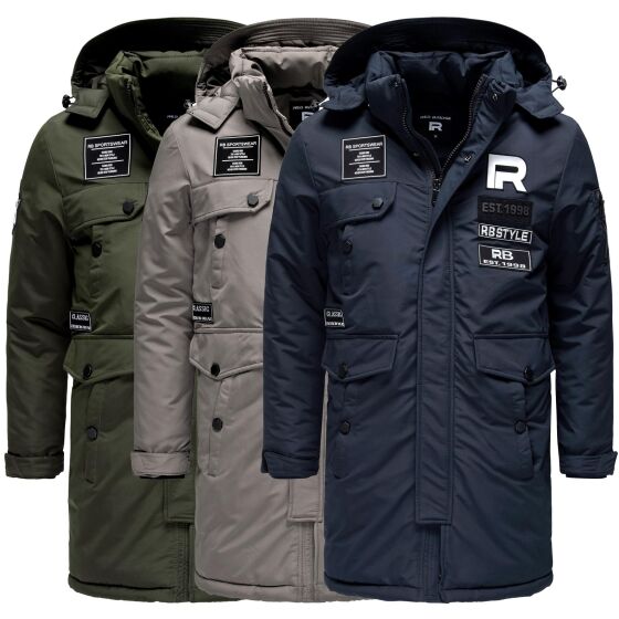 Red Bridge Herren Parka Jacke Mantel Winterjacke RB Patches