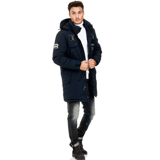 Red Bridge Herren Parka Jacke Mantel Winterjacke RB Patches