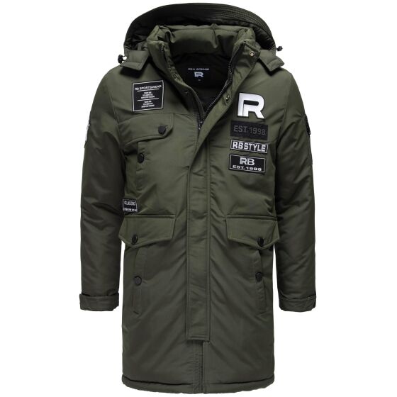 Red Bridge Mens Parka Jacket Coat Winter Jacket RB Patches