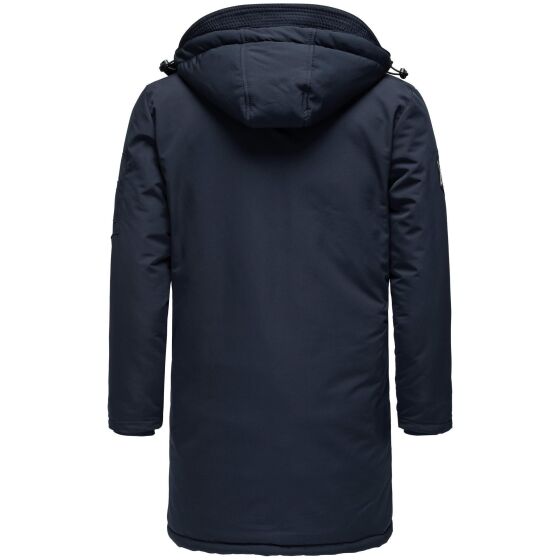 Red Bridge Herren Parka Jacke Mantel Winterjacke RB Patches Navy Blau L