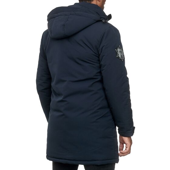 Red Bridge Herren Parka Jacke Mantel Winterjacke RB Patches Navy Blau L