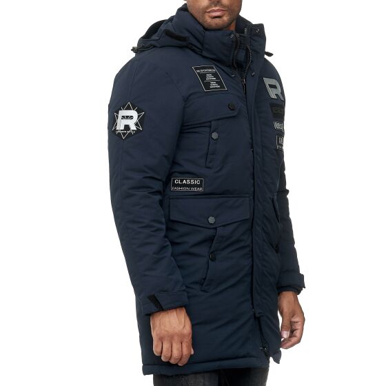 Red Bridge Herren Parka Jacke Mantel Winterjacke RB Patches Navy Blau XXL