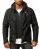 Red Bridge Mens Faux Leather Jacket Faux Leather Biker Jacket with Sweat Hood Two in One Black 4XL