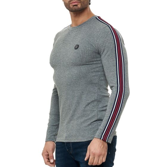 Red Bridge Mens Longsleeve Pullover Slim-Fit Striped Black S