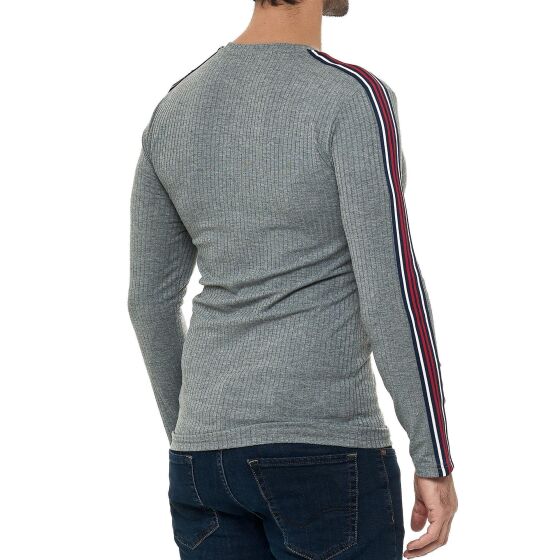 Red Bridge Mens Longsleeve Pullover Slim-Fit Striped Black S