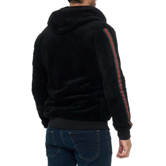 Red Bridge Herren Teddyfell Sweatjacke Kapuzenpullover Reißverschluss Luxury Line