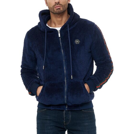 Red Bridge Herren Teddyfell Sweatjacke Kapuzenpullover Reißverschluss Luxury Line