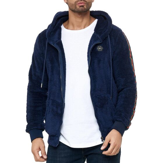 Red Bridge Herren Teddyfell Sweatjacke Kapuzenpullover Reißverschluss Luxury Line