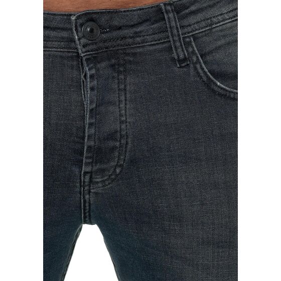 Red Bridge Herren Jeans Hose Slim-Fit Distressed Faded Shiny Schwarz W40 L34