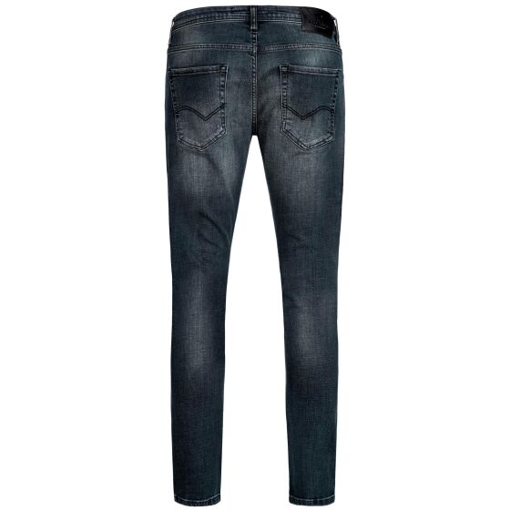 Red Bridge Mens Jeans Trousers Slim Fit Distressed Faded Shiny Black W40 L34